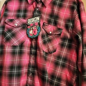 The Fighter Flannel Dixxon shirt pearl snaps Men's XL Breast Cancer awareness